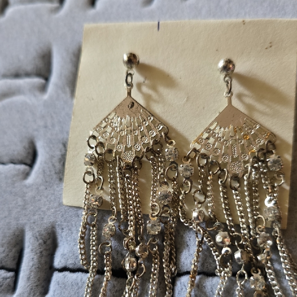 Source Unknown Silver Dangle Earrings - image 8